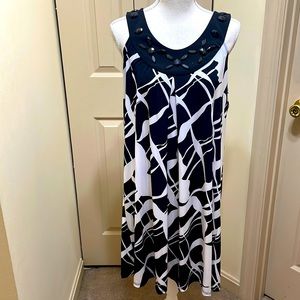 Black and white flowing dress